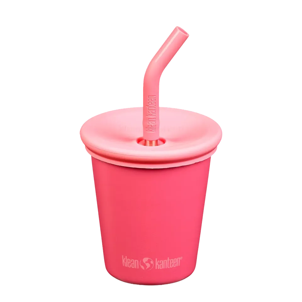 klean-kanteen-kid-cup-edelstahl-trinkbecher-296-ml-mit-deckel-und-trinkhalm image 1