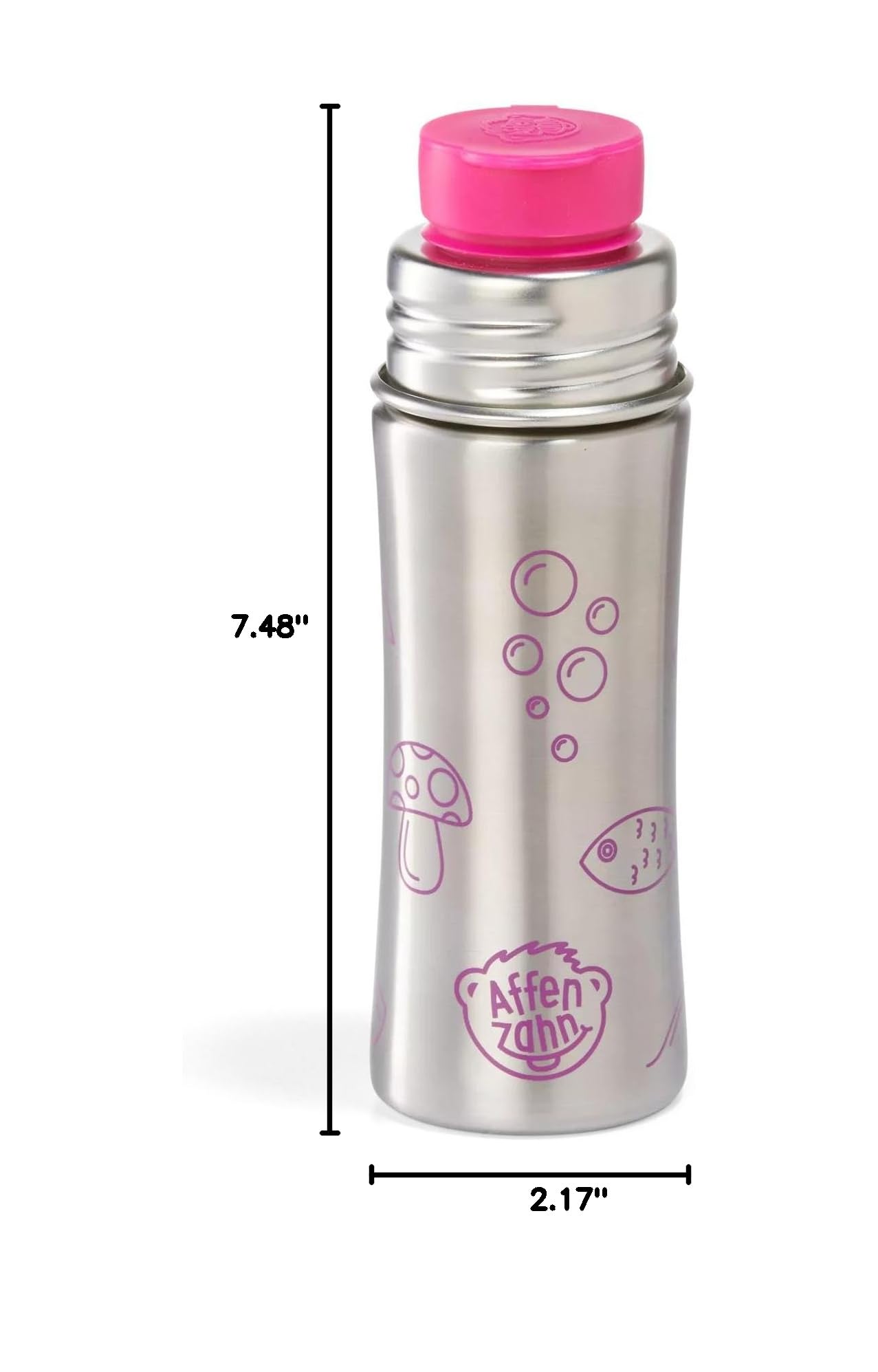affenzahn-kleiner-freund-edelstahl-trinkflasche-330-ml-eule-rosa image 7