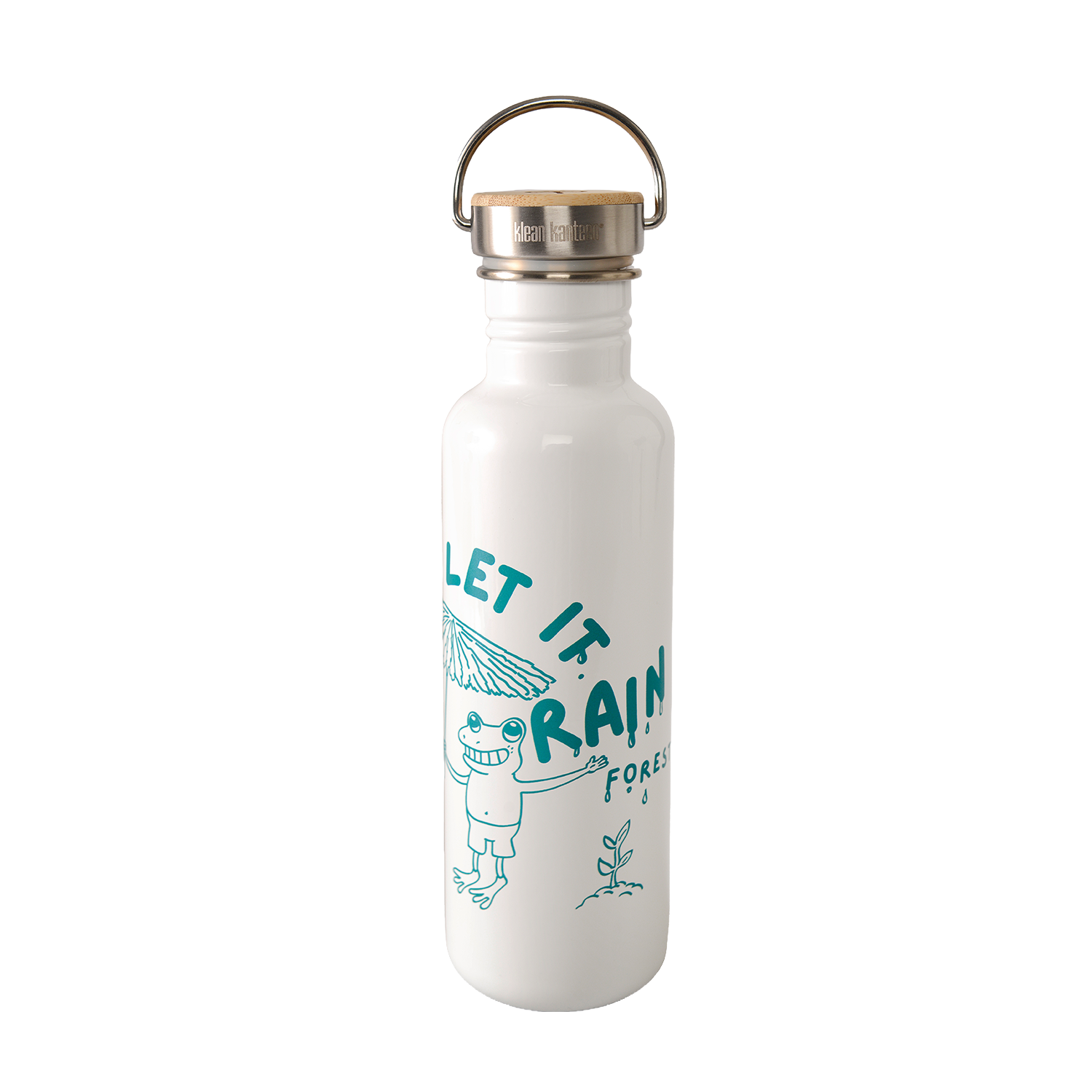 klean-kanteen-classic-trinkflasche-800-ml-let-it-rain-forest-mit-bambus-verschlu image 3