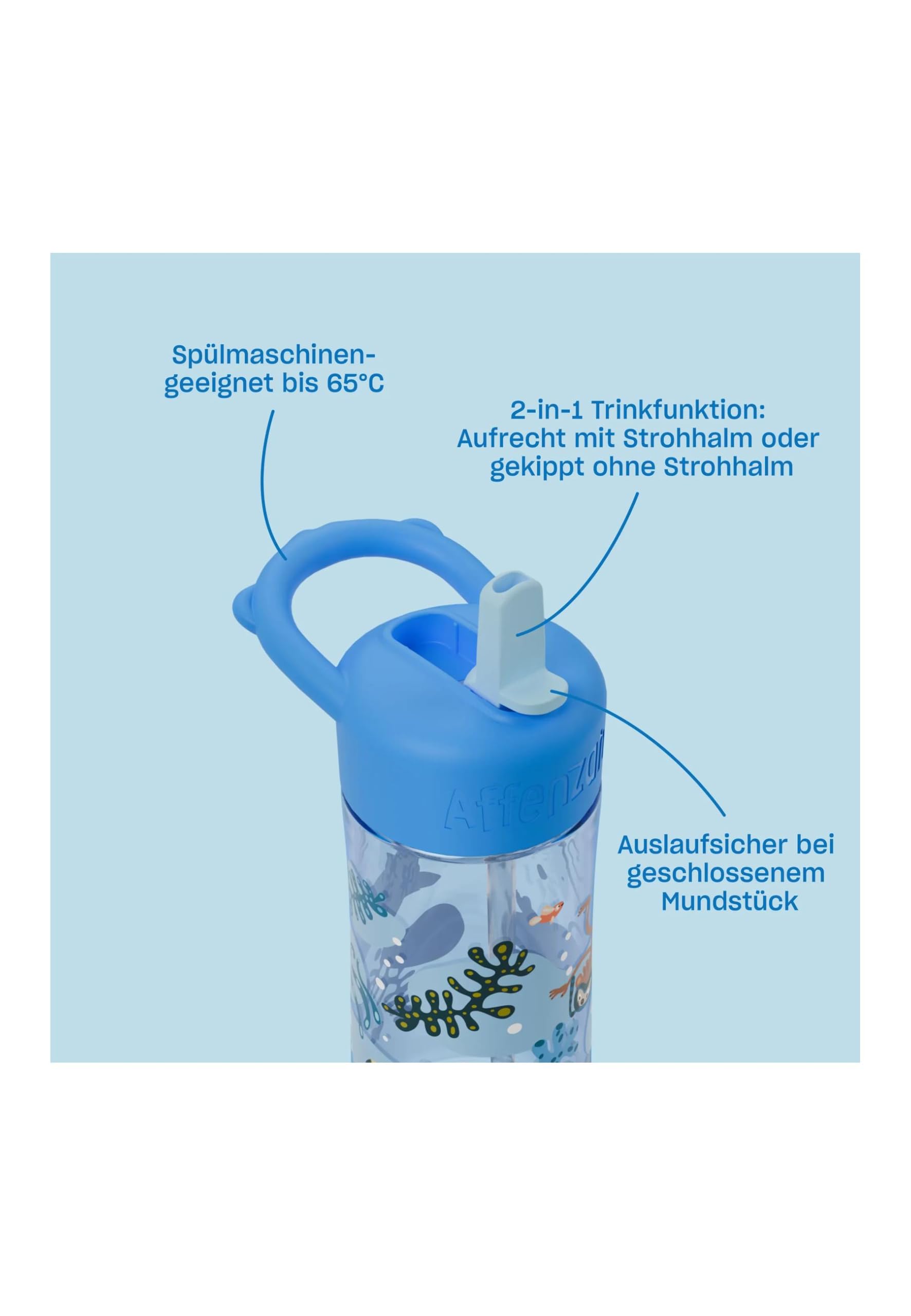 affenzahn-trinkflasche-430ml-unendliche-unterwasserwelt-blau-wiederverwendbar image 3