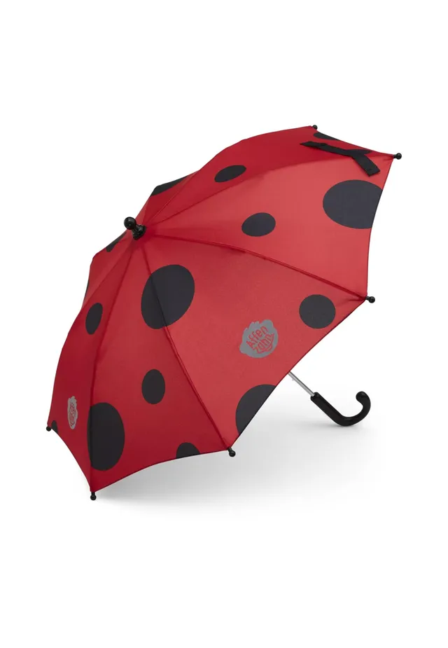 affenzahn-afz-umb-001-009-kinder-regenschirm-marienk-fer-rot-schwarz image 1