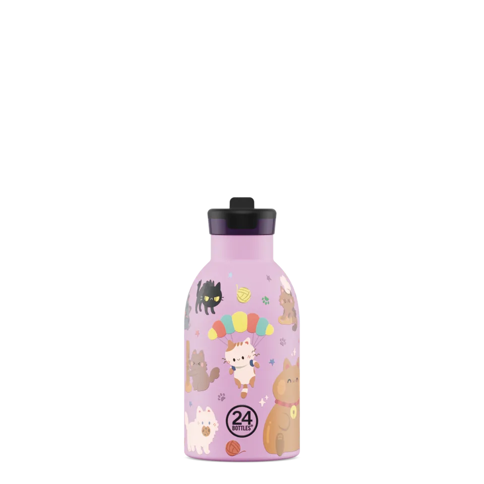 24bottles-kids-insulated-bottle-meow-friends-thermoflasche-330-ml image 1