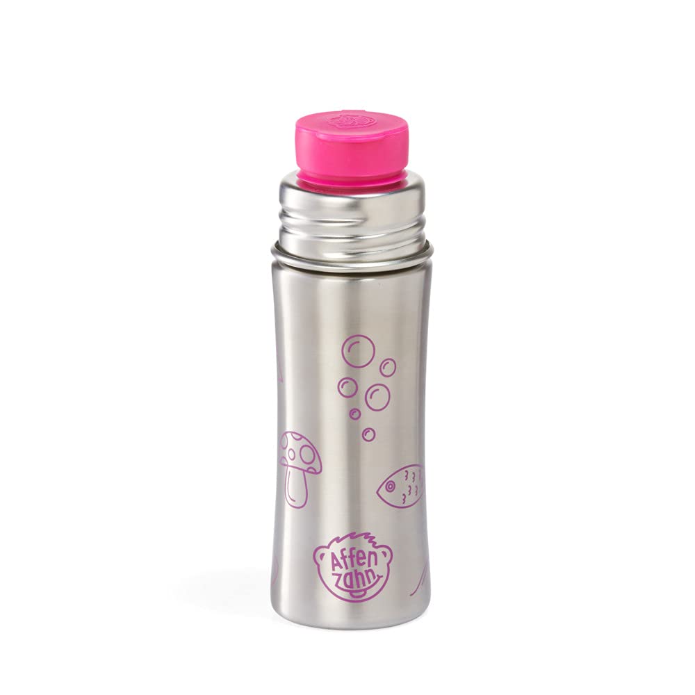 affenzahn-kleiner-freund-edelstahl-trinkflasche-330-ml-eule-rosa image 4