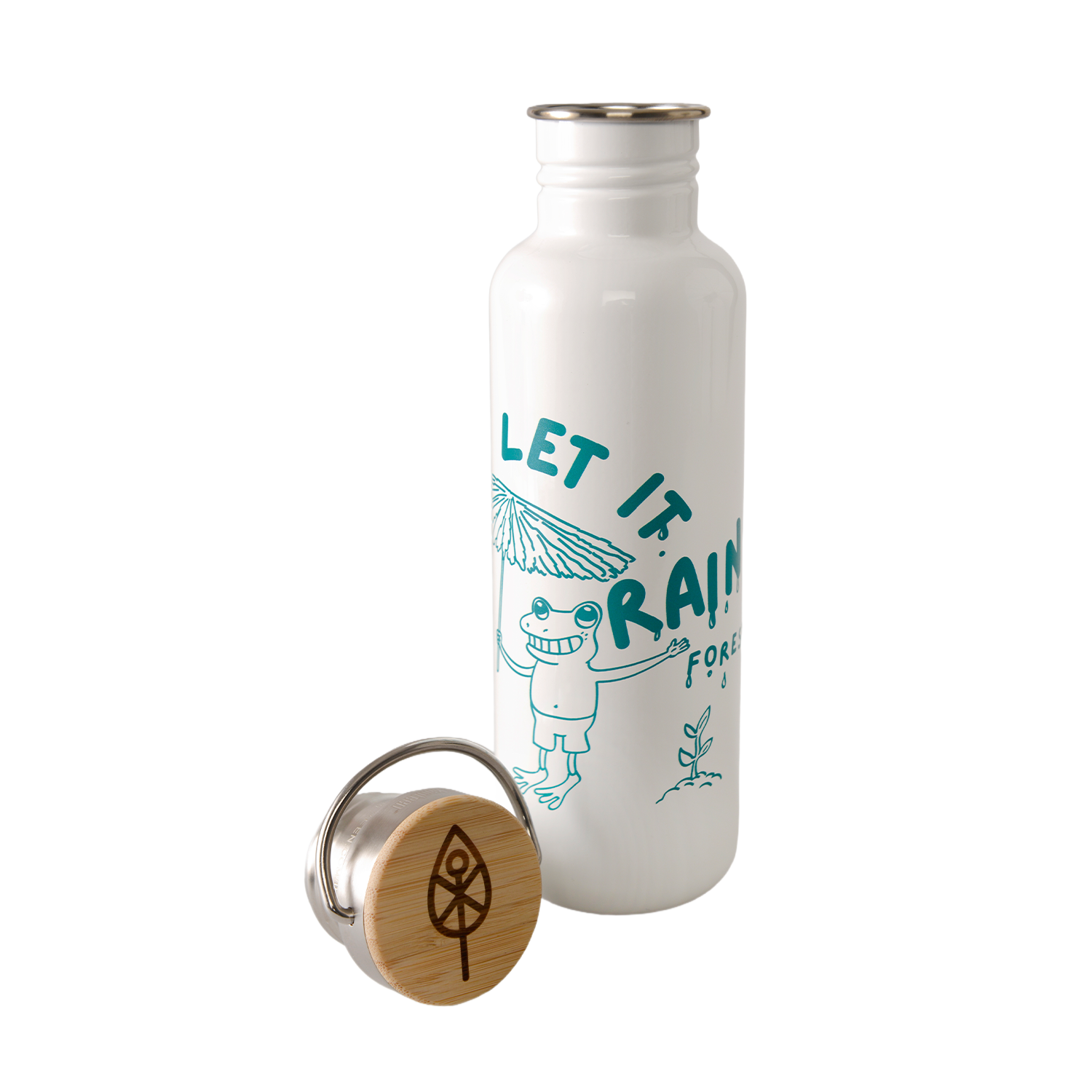 klean-kanteen-classic-trinkflasche-800-ml-let-it-rain-forest-mit-bambus-verschlu image 1