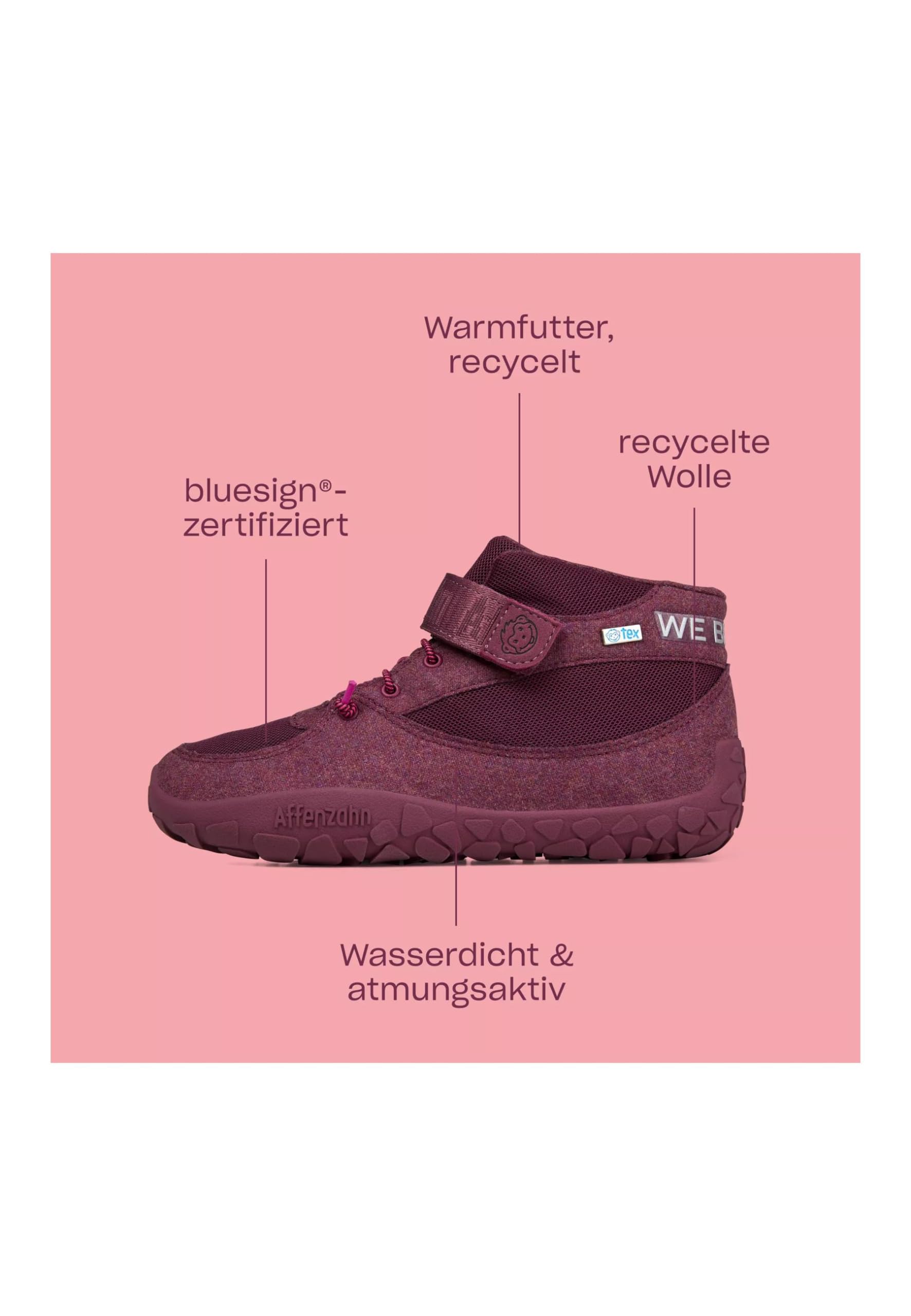 affenzahn-winter-boot-wool-comfy-wintersneaker-wolle-dreamer-beerenrot-beere-gr- image 2