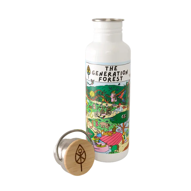 klean-kanteen-classic-trinkflasche-generationenwald-800ml-mit-bambus-verschluss image 1