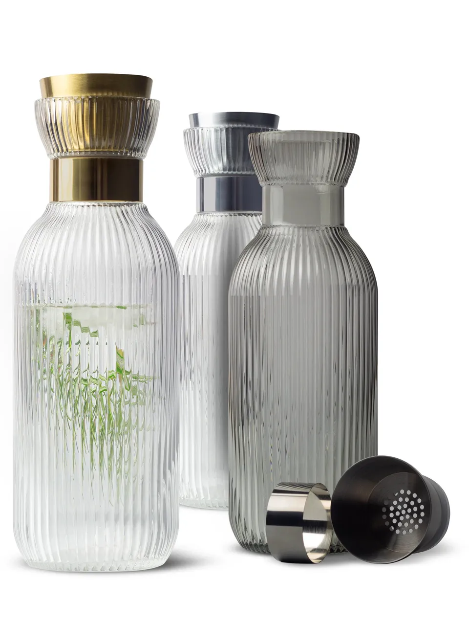 mameido-wasserkaraffe-glas-mundgeblasen-mit-sieb-ausgie-er image 1