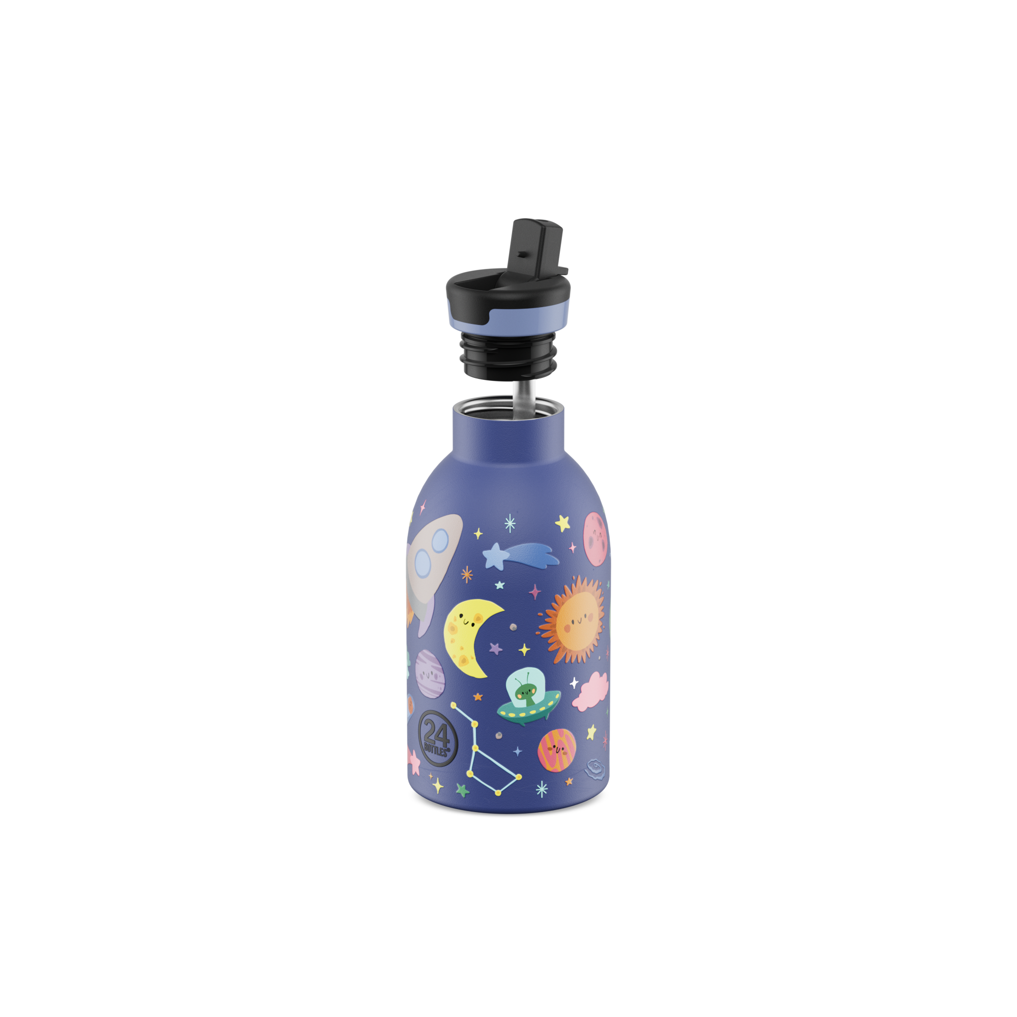 24bottles-kids-insulated-bottle-thermo-kinderflasche-space-friends-330-ml image 2