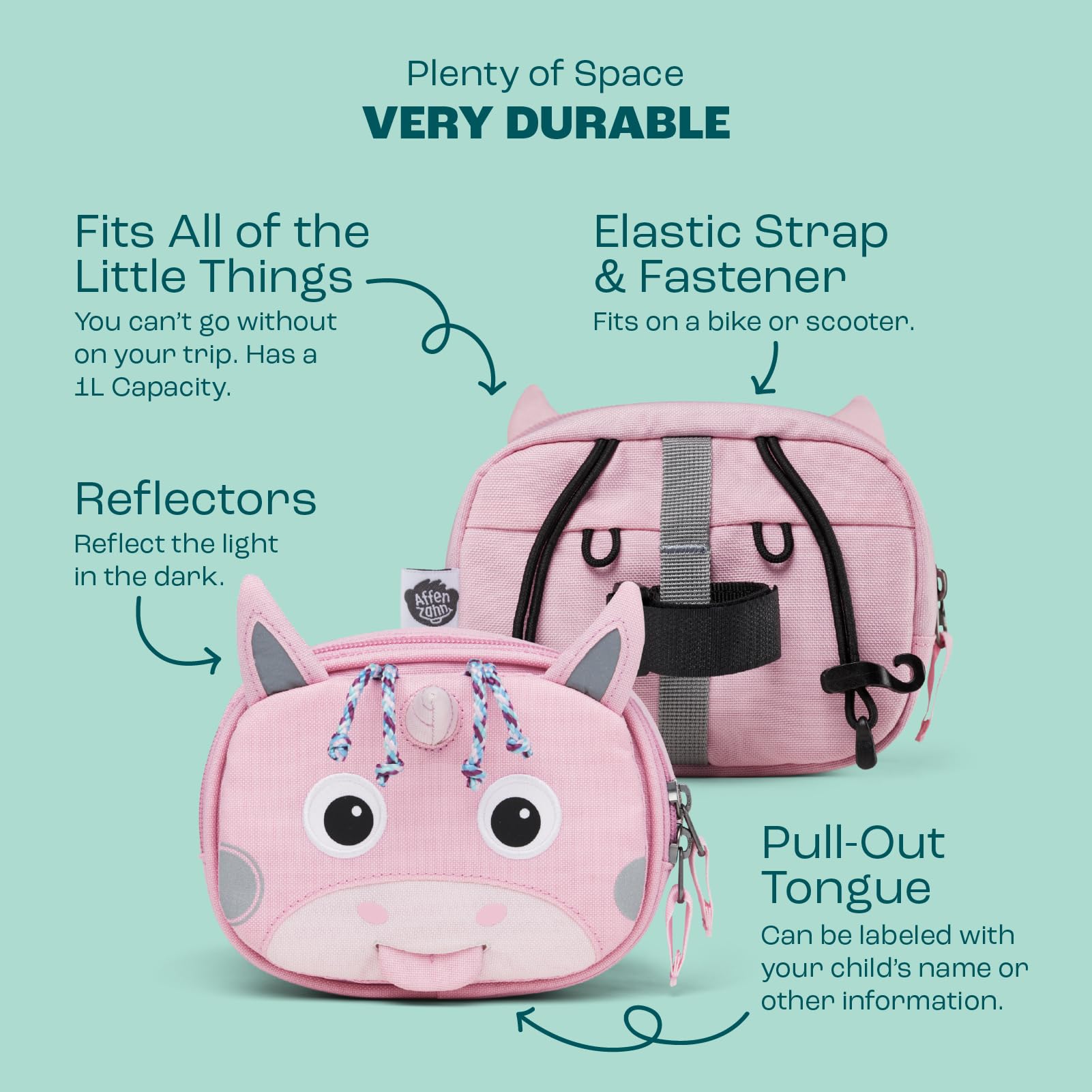 affenzahn-lenkertasche-einhorn-rosa-mit-klett-f-r-fahrrad image 3