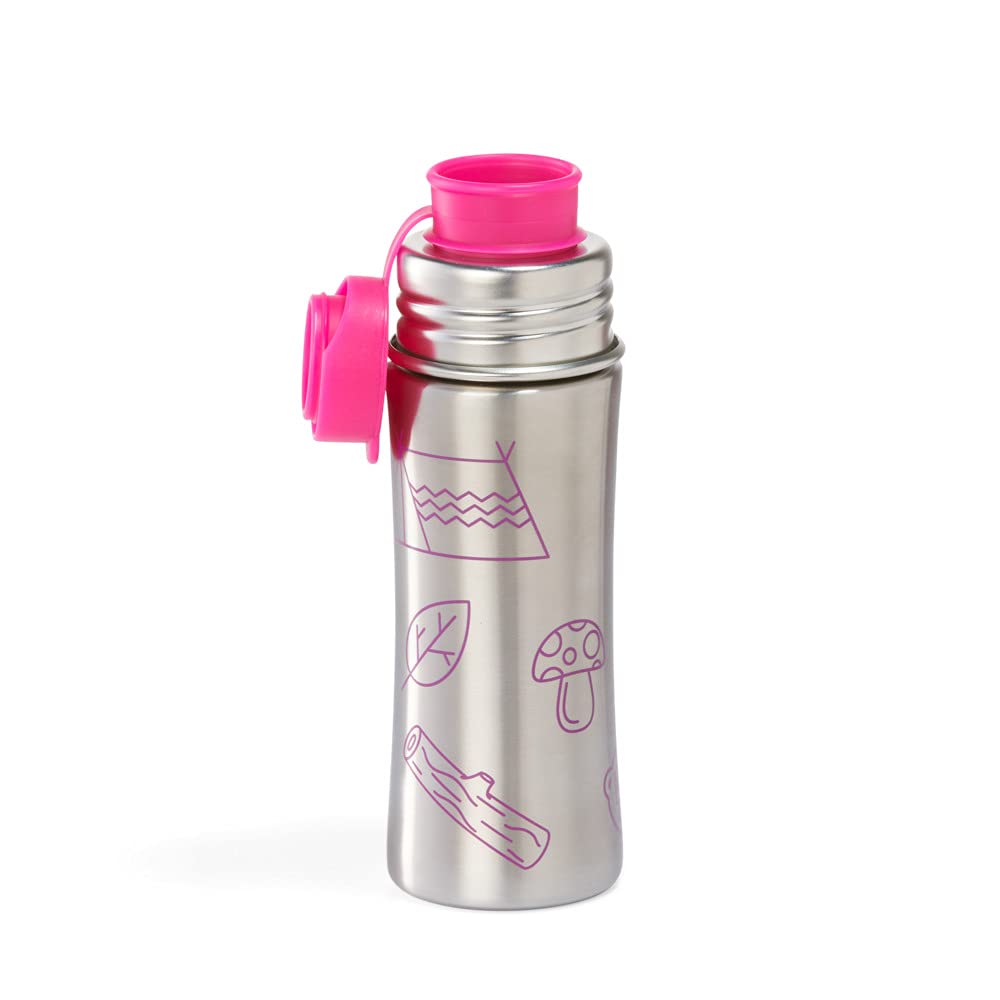 affenzahn-kleiner-freund-edelstahl-trinkflasche-330-ml-eule-rosa image 5