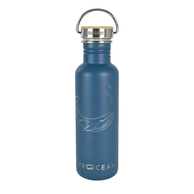 klean-kanteen-classic-pro-ocean-edition-edelstahl-trinkflasche-800ml-bambus-schr image 1
