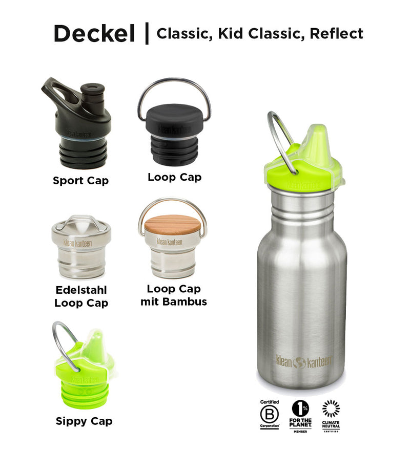 klean-kanteen-kid-classic-edelstahl-trinkflasche-355-ml-sippy-cap image 3