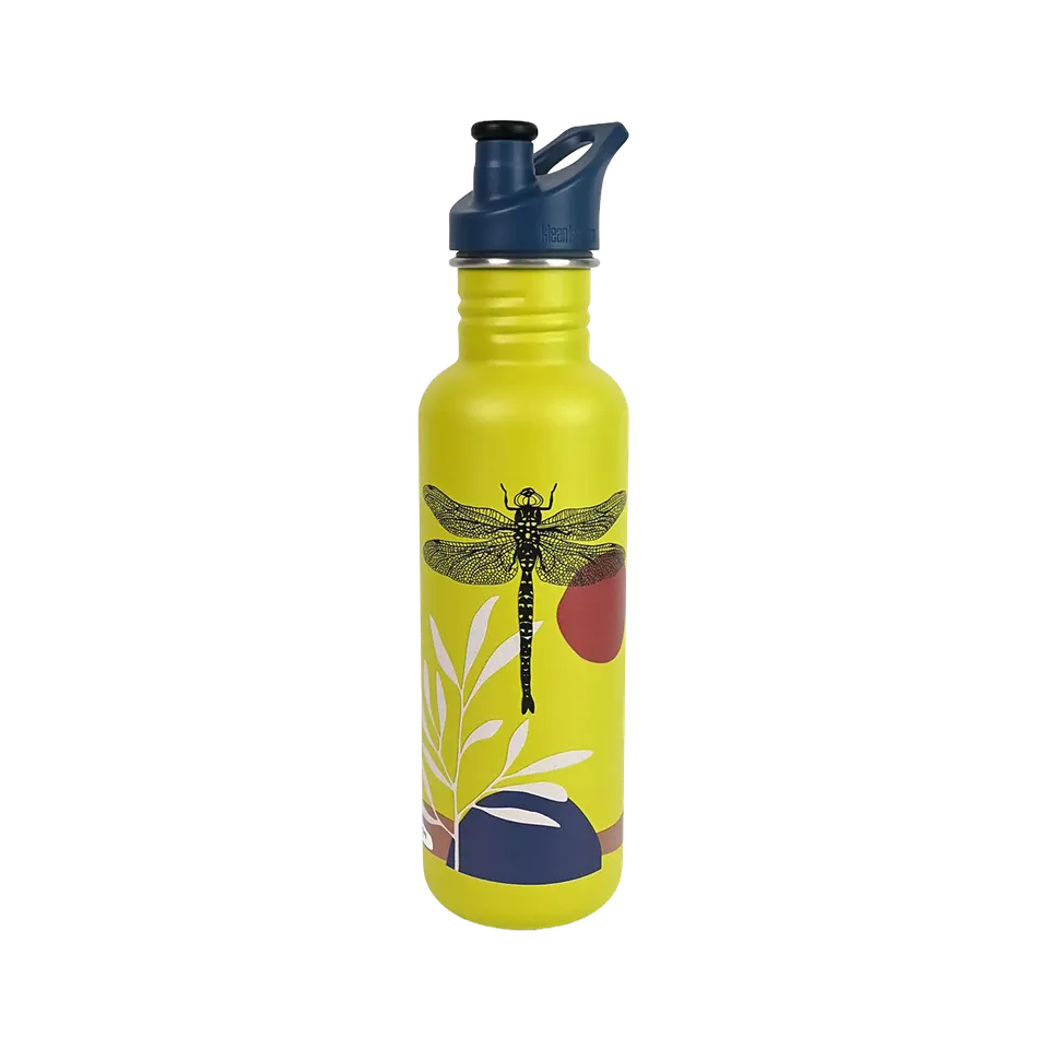 klean-kanteen-classic-greensurance-libelle-edition-edelstahl-trinkflasche-800ml- image 1