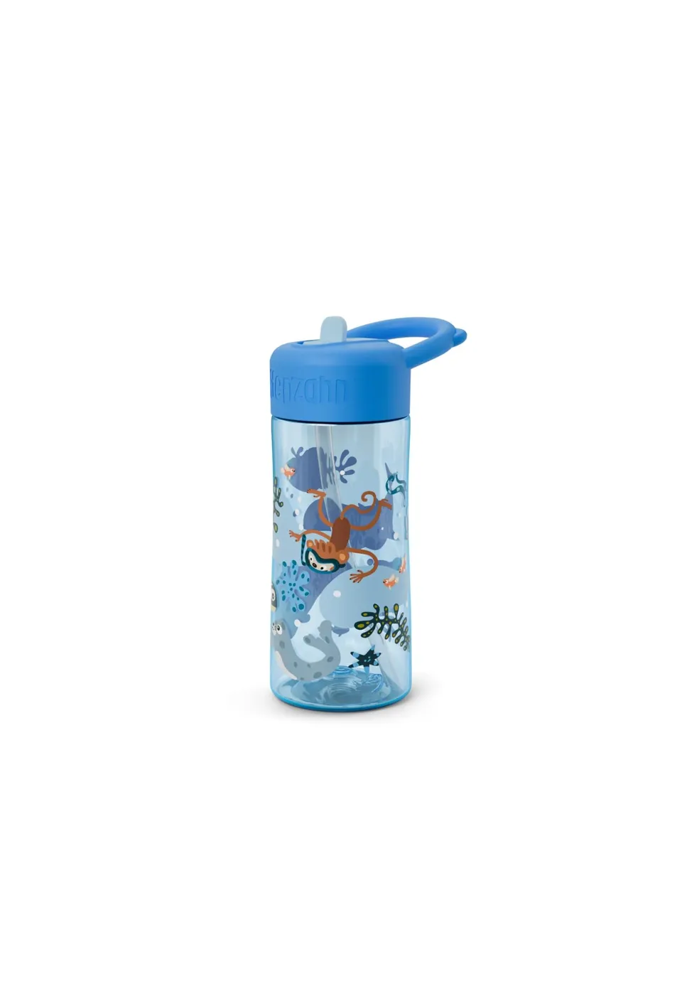 affenzahn-trinkflasche-430ml-unendliche-unterwasserwelt-blau-wiederverwendbar image 1