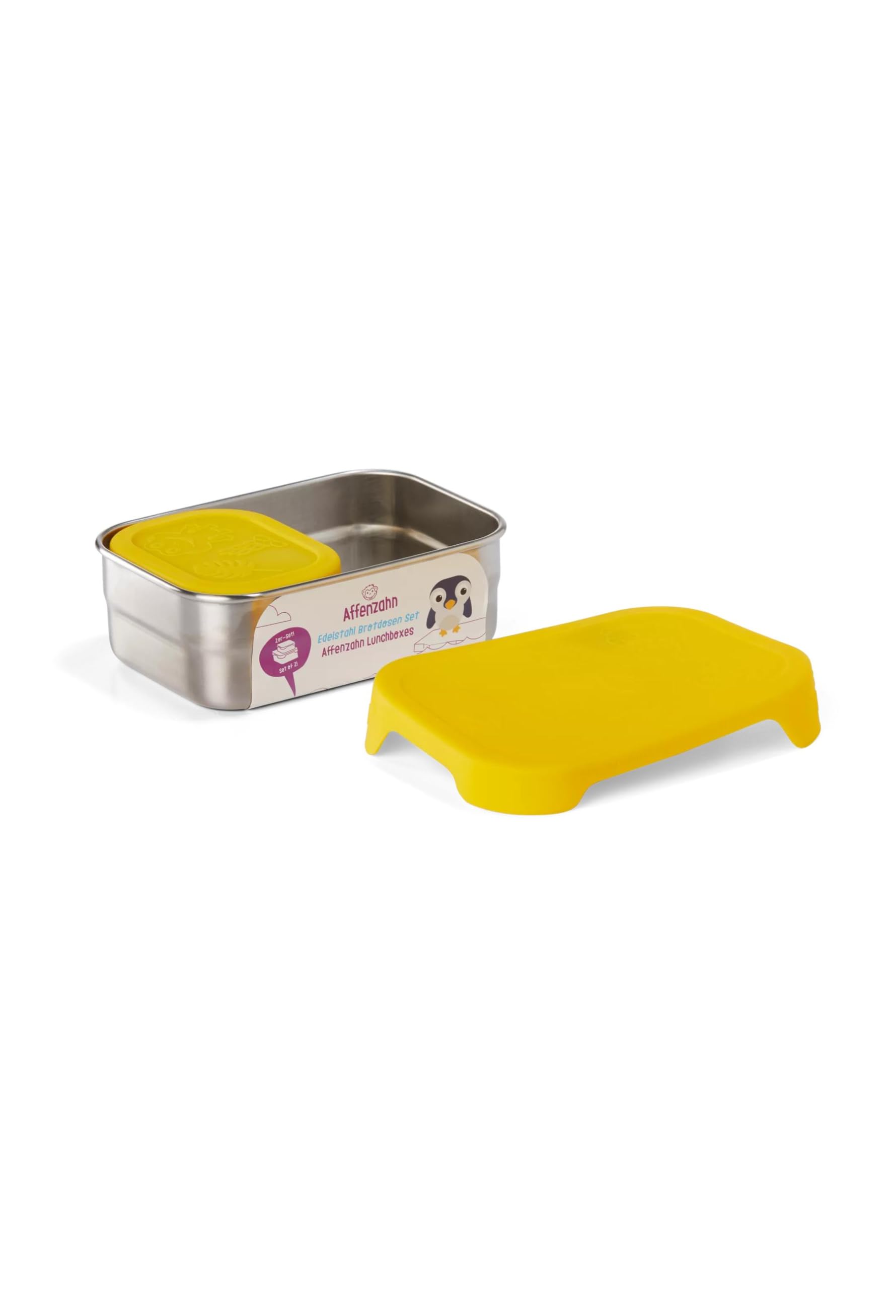 affenzahn-edelstahl-brotdose-tiger-gelb-inkl-snack-box image 3