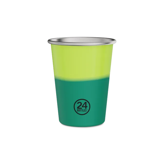 24bottles-reactive-party-cups-edelstahlbecher-yellow-green-2er-set image 1