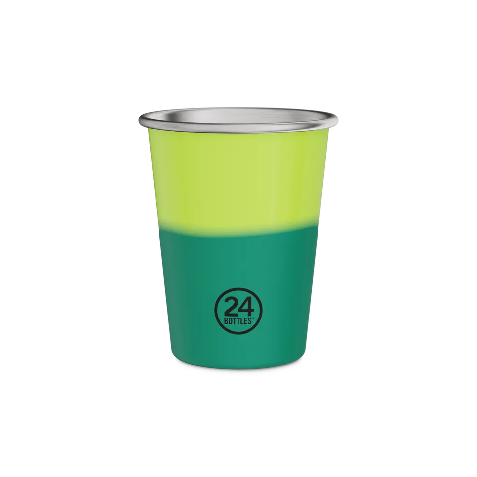 24bottles-reactive-party-cups-edelstahlbecher-yellow-green-2er-set image 1