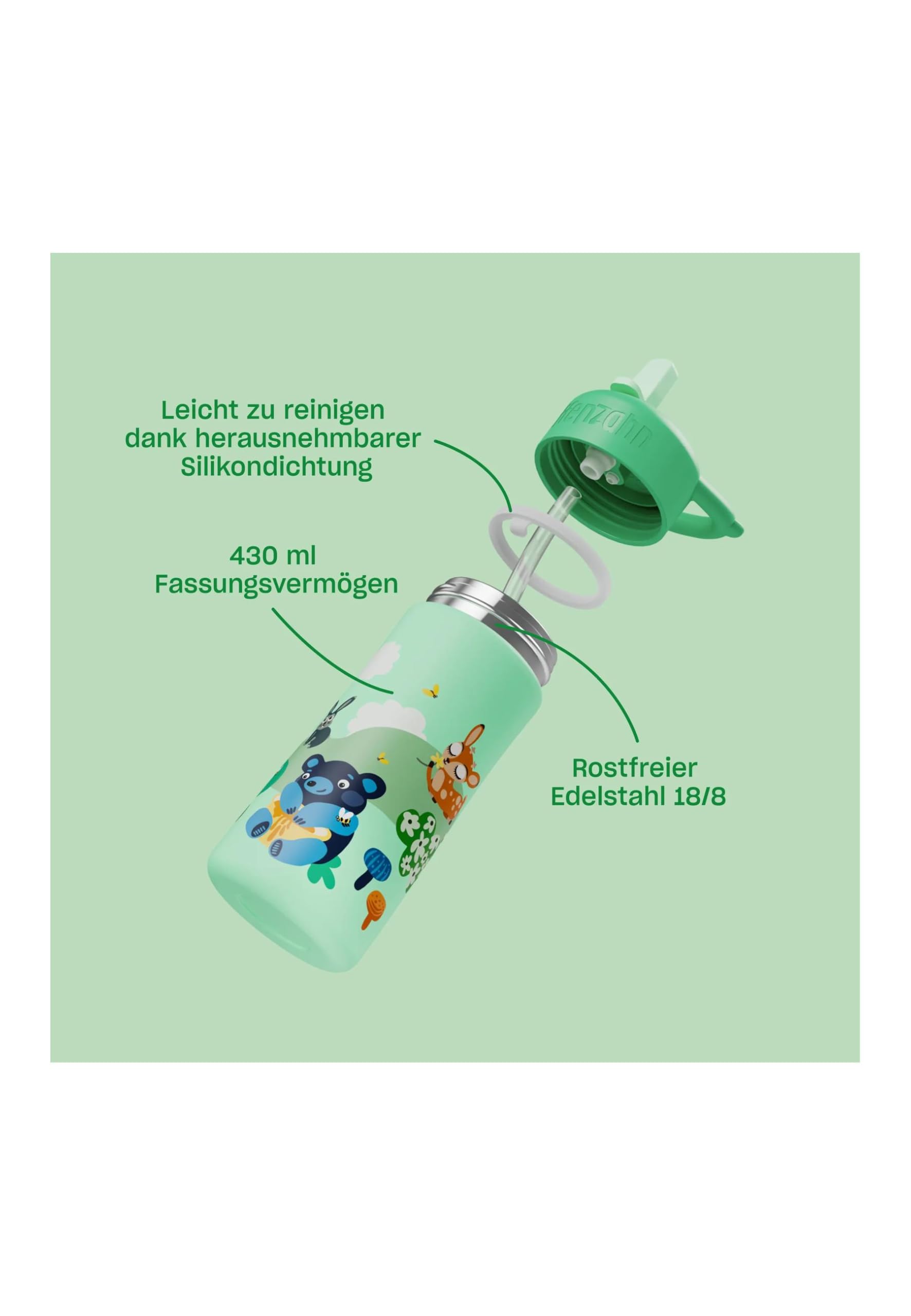 affenzahn-edelstahl-trinkflasche-kleiner-freund-430-ml-fabelhafte-fantasiewelt-r image 2