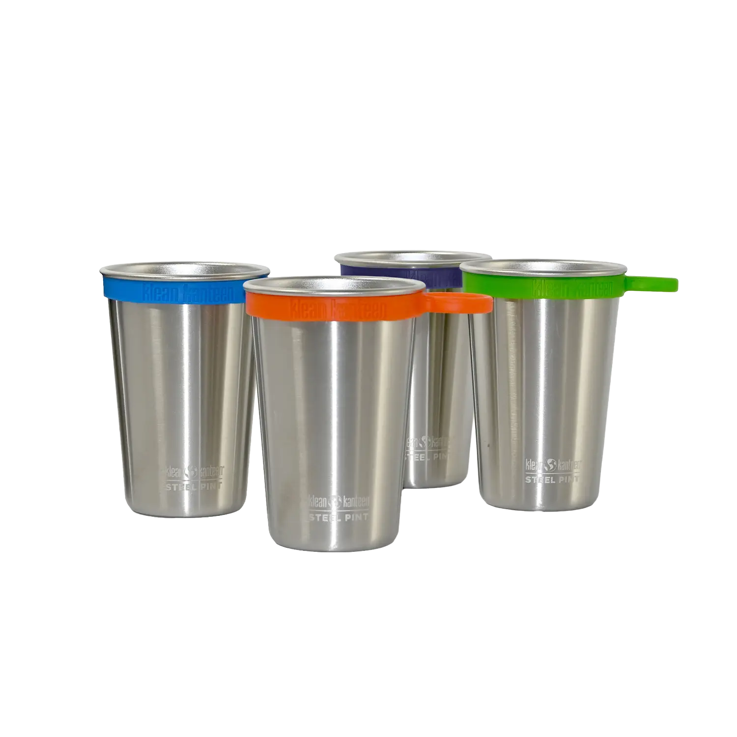 klean-kanteen-pint-cup-trinkbecher-473-ml-4er-set-mit-silikon-trageringen image 1