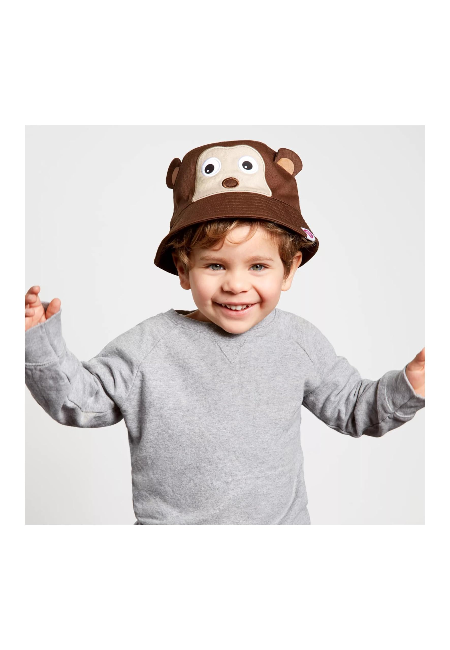 affenzahn-sonnenhut-buckethat-braun-tiermotiv-gr-50-54-cm-2-8-jahre image 3