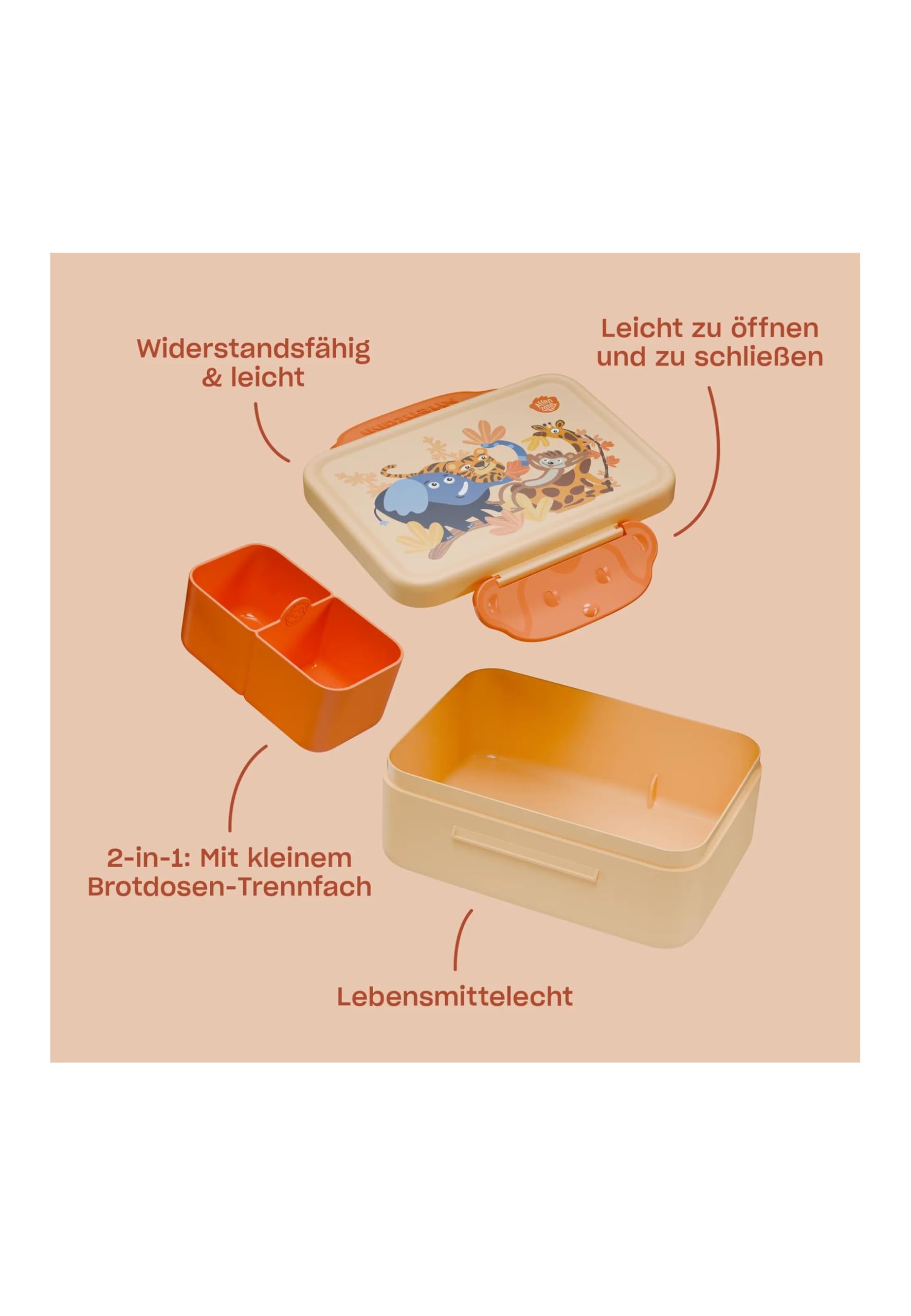 affenzahn-brotdose-mit-trennfach-wilde-wiese-gr-n-sp-lmaschinengeeignet image 2