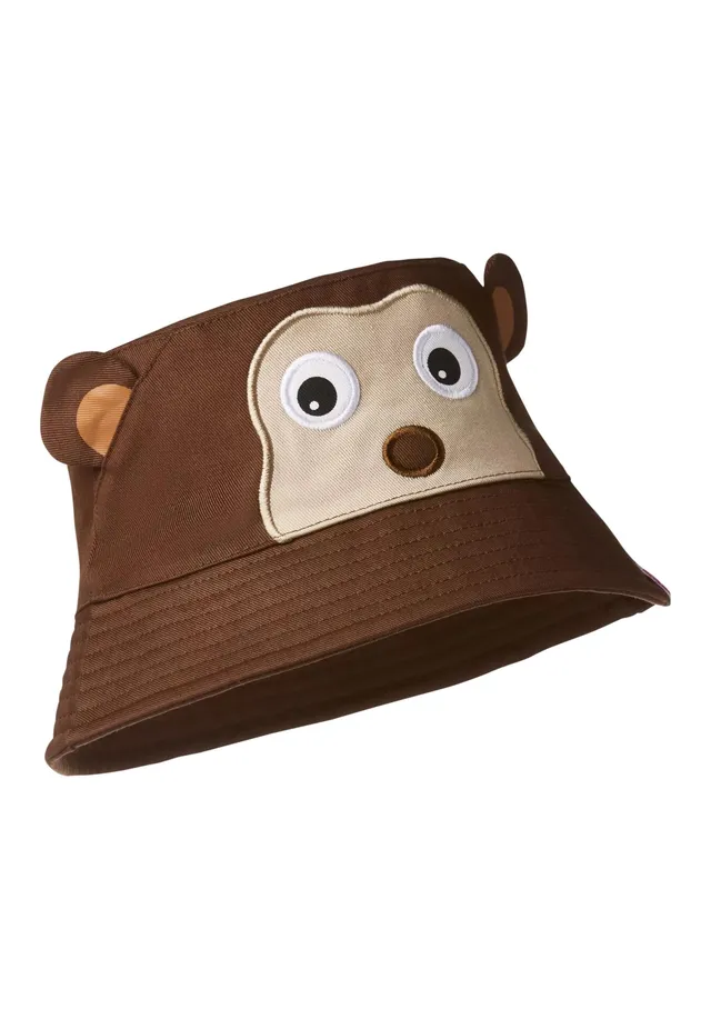 affenzahn-sonnenhut-buckethat-braun-tiermotiv-gr-50-54-cm-2-8-jahre image 1
