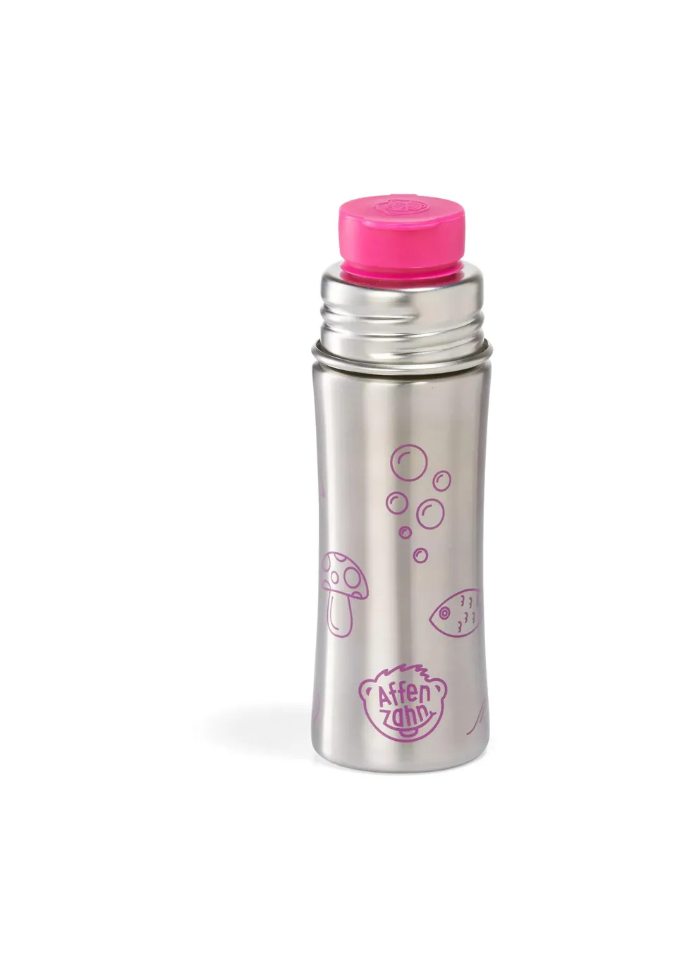 affenzahn-kleiner-freund-edelstahl-trinkflasche-330-ml-eule-rosa image 1